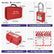 Lockout Tagout Kit with Red Safety Padlocks, Hasps Set, Loto Tags, Electrical Lock Out Tag Out Kits, Keyed Different, 2 Keys Per Locks, 7162