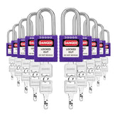 Safety Padlock Set, Lockout Tagout Locks, 6 Pcs Orange Keyed Different Locks, 2 Keys per Lock, for Lock Out Tag Out Stations and Devices
