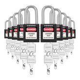 Safety Padlock Set, Lockout Tagout Locks, 6 Pcs Orange Keyed Different Locks, 2 Keys per Lock, for Lock Out Tag Out Stations and Devices
