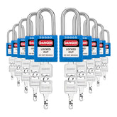 Safety Padlock Set, Lockout Tagout Locks, 6 Pcs Orange Keyed Different Locks, 2 Keys per Lock, for Lock Out Tag Out Stations and Devices