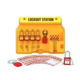 Lockout Tagout Station with Loto Devices - 5 Safety Padlocks, 2 Hasps, 25 Lockout Tags, 25 Nylon Ties, Lockout Tagout Kit Board for OSHA Compliance, 7052