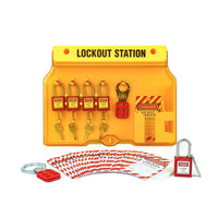 Lockout Tagout Station with Loto Devices - 5 Safety Padlocks, 2 Hasps, 25 Lockout Tags, 25 Nylon Ties, Lockout Tagout Kit Board for OSHA Compliance, 7052