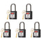 5 Black Lockout Tagout Locks,Keyed Alike,OSHA Compliant Safety Padlocks for Loto Kits and Devices