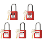 Lockout Tagout Locks Set,Loto Locks Keyed Alike,OSHA Compliant Safety Padlocks 5 pcs for Lock Out Tag Out Kits and Devices