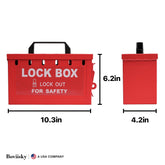 Lockout Tagout Group Lock Box,Portable Red Loto Group Box with 12 Locking Holes,Big Premium Lock Box for OSHA Compliant Group Loto Procedures,8001