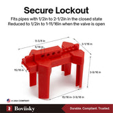Ball Valve Lockout, Adjustable Ball Valve Lockout Device for 1/2" to 2-1/2" Diameter Outside Pipe,Small Outdoor Faucet Lock, Water Spigot Lock, 2 Pack, 3001