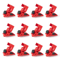 Circuit Breaker Lockout Device, 12 Pack, 120/277 Volt Medium, Clamp-on Electrical Single Pole Breaker Lock Out Device, OSHA Compliant, Premium Grade, 4011