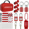 Electrical Lockout Tagout Kits for OSHA Compliance with Safety Padlocks,Group Lockout Hasps,Lock Out Tag Out Tags,Universal Circuit Breaker Locks,Loto Kit Set for Safe Electrical Lockouts,S01