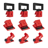 Circuit Breaker Lockout Device, 9 Pack, Clamp-on Electrical Single Pole Breaker Lock Out Device, Lockout Tagout Kit Suit for 120/277 Volt and 480/600 Volt, OSHA Compliant, 4011+4012+4013