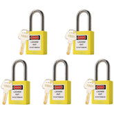 5 Yellow Lockout Tagout Locks,Keyed Alike,OSHA Compliant Safety Padlocks for Loto Kits and Stations