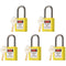 5 Yellow Lockout Tagout Locks,Keyed Alike,OSHA Compliant Safety Padlocks for Loto Kits and Stations
