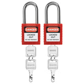 Lockout Tagout Locks, 2 Black Lockout Tagout Safety Padlocks Keyed Different, 2 Keys Per Lock