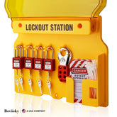 Lockout Tagout Station with Loto Devices - 5 Safety Padlocks, 2 Hasps, 25 Lockout Tags, 25 Nylon Ties, Lockout Tagout Kit Board for OSHA Compliance, 7052
