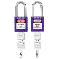 Lockout Tagout Locks, 2 Black Lockout Tagout Safety Padlocks Keyed Different, 2 Keys Per Lock