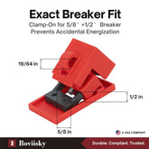 Circuit Breaker Lockout, 3 Pack, 480/600 Volt Extra Large, Red Breaker Box Lock, 4013