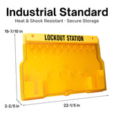 Lockout Tagout Station, Loto Station for 10 Safety Padlocks, Lockout and tagout Station with 1 Padlock and no Other Equipment, Wall Mounted Lockout and tagout kit with Cover for Storage