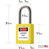 5 Yellow Lockout Tagout Locks,Keyed Alike,OSHA Compliant Safety Padlocks for Loto Kits and Stations