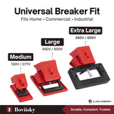 Circuit Breaker Lockout Device, 9 Pack, Clamp-on Electrical Single Pole Breaker Lock Out Device, Lockout Tagout Kit Suit for 120/277 Volt and 480/600 Volt, OSHA Compliant, 4011+4012+4013