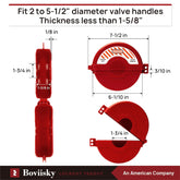 Gate Valve Lockout – ABS Plastic Red Secure Lock Device for 6-1/2 inch to 10 inch Diameter Valve Handles, Corrosion Resistance Durable Water Faucet Lock, 3014A