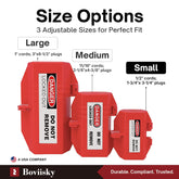 Electrical Plug Lock, 220 Volt Power Extension Cord Lockout Tagout Device, Large, Red, 2 Pack, 4042
