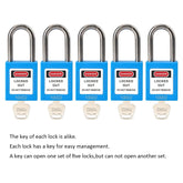 5 Blue Lockout Tagout Locks,Keyed Alike,OSHA Compliant Safety Padlocks for Loto Kits and Stations