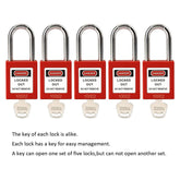 Lockout Tagout Locks Set,Loto Locks Keyed Alike,OSHA Compliant Safety Padlocks 5 pcs for Lock Out Tag Out Kits and Devices