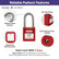 Lockout Tagout Kit with Red Safety Padlocks, Hasps Set, Loto Tags, Electrical Lock Out Tag Out Kits, Keyed Different, 2 Keys Per Locks, 7162
