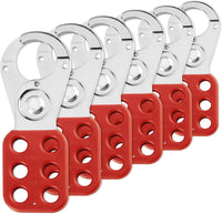 Lock Out Tag Out Hasp, 6 Pack Lockout Hasps, Nylon Padlock Hasp with 6 Holes Interlock, Tamper-Proof and Impact-Resistant Loto Hasps