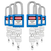 Safety Padlock Set, Lockout Tagout Locks, 6 Pcs Orange Keyed Different Locks, 2 Keys per Lock, for Lock Out Tag Out Stations and Devices