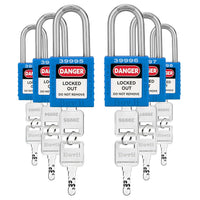 Lockout Tagout Locks Sets, 10 Yellow Lockout Tagout Safety Padlocks Keyed Different, 2 Keys Per Lock