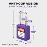 Lockout Tagout Locks Sets, 6 Purple Lockout Tagout Safety Padlocks Keyed Different, 2 Keys Per Lock