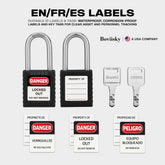 Lockout Tagout Locks, 2 Black Lockout Tagout Safety Padlocks Keyed Different, 2 Keys Per Lock