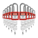Lockout Tagout Locks Set - 10 Red Lockout Tagout Safety Padlock Keyed Different, 2 Keys Per Lock, OSHA Compliant Loto Locks for Lock Out Tag Out Stations and Devices