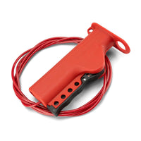 Lockout Tagout Cable Lock, 1 Pack Adjustable Cable Lock, Red Lockout tagout Cable with 3/16'' Diameter, 8' Length Lockout Cable, OSHA Compliant Cable Lock Loto