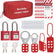 Lockout Tagout Kit with Red Safety Padlocks, Hasps Set, Loto Tags, Electrical Lock Out Tag Out Kits, Keyed Different, 2 Keys Per Locks, 7162