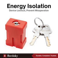 Electrical Cord Plug Lockout Device, 2 Pack, Keyed Different, Applied for Electrical Shutdown Service and Outlet Lock, Suitable for U.S Standard 2 and 3 Pronged Plugs, 2 Keys Per Lock