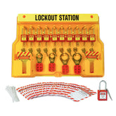 Lockout Tagout Station with Electrical Loto Devices - 7 Safety Padlocks, 5 Hasps, 11 Circuit Breaker Lockouts, 2 Plug Locks, 40 Lockout Tags and 40 Ties, Loto Kit for OSHA Compliance, 7082