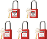 5 Green Lockout Tagout Locks,Keyed Alike,OSHA Compliant Safety Padlocks for Loto Kits and Stations