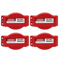 Red Secure Lock Device for 5 inch to 6-1/2 inch Diameter Valve Handles, Corrosion Resistance Durable Water Faucet Lock, 3013A